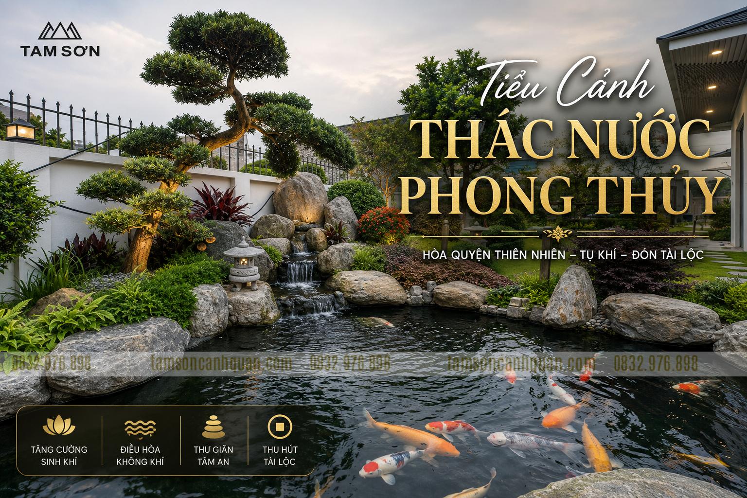 Top 10+ Mẫu Tiểu Cảnh Thác Nước Phong Thủy Đẹp 2026