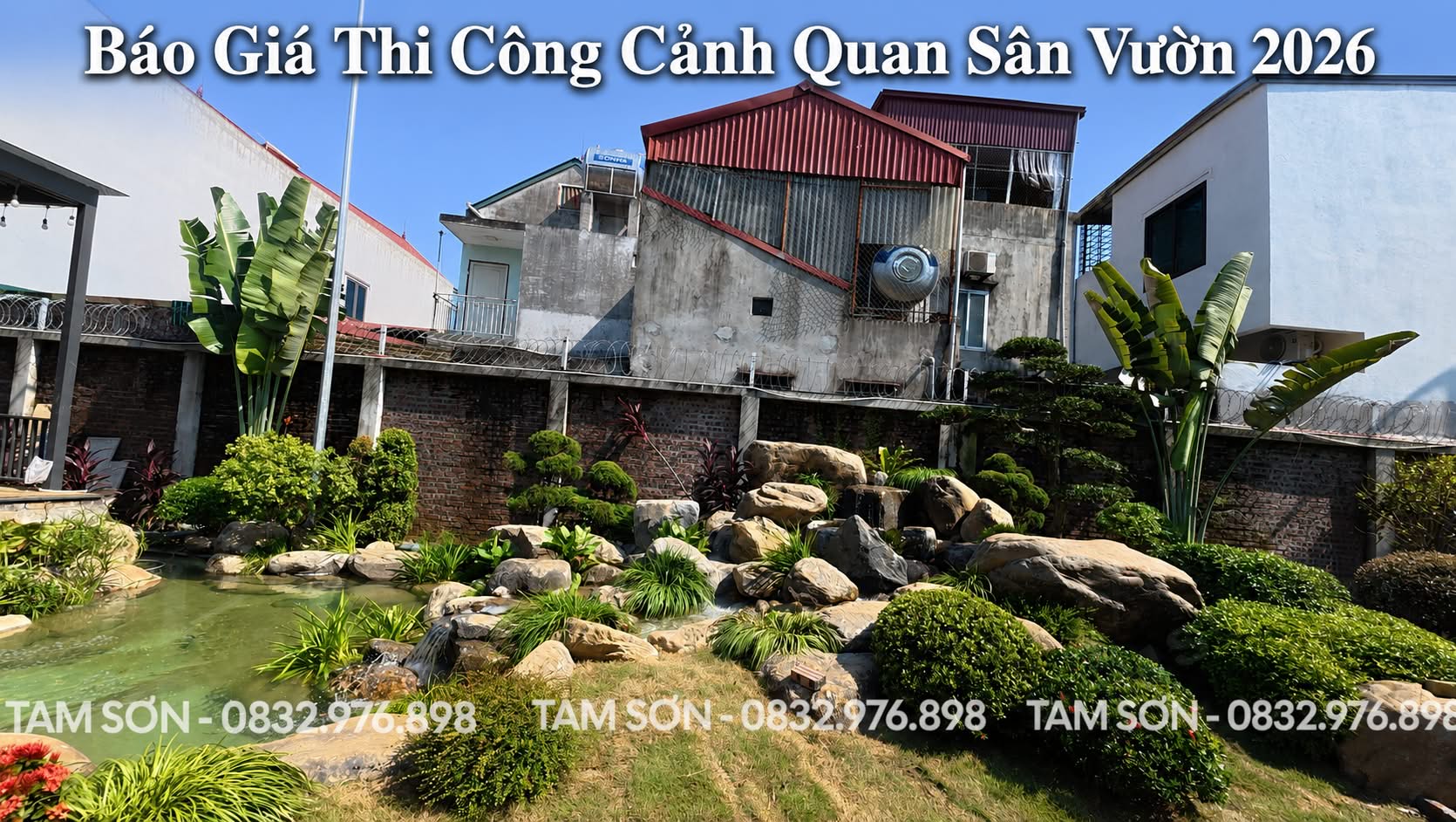 Báo giá thi công cảnh quan sân vườn do Tam Sơn thực hiện