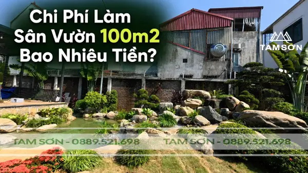chi phí làm sân vườn 100m2
