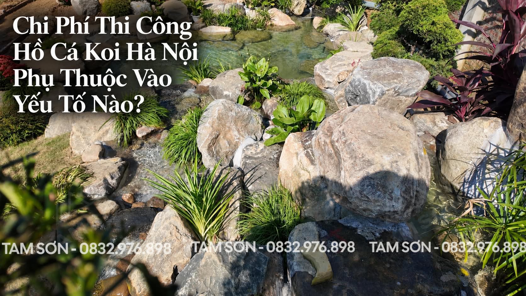 Chi phí thi công hồ cá koi