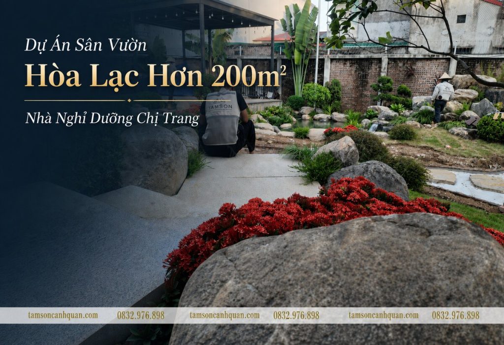 Dự án sân vườn Hòa Lạc hơn 200m² nhà nghỉ dưỡng chị Trang