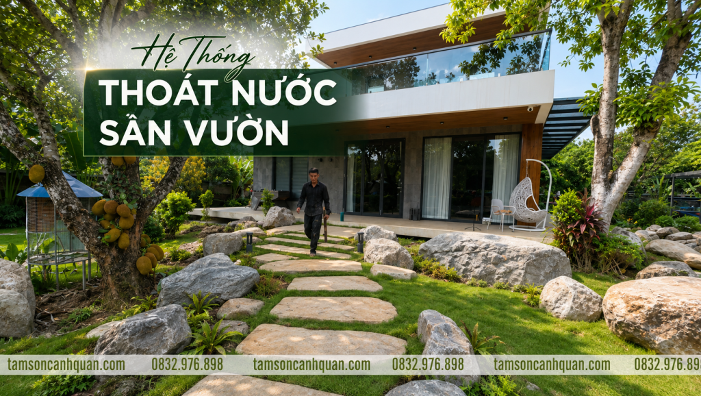 he thong thoat nuoc san vuon