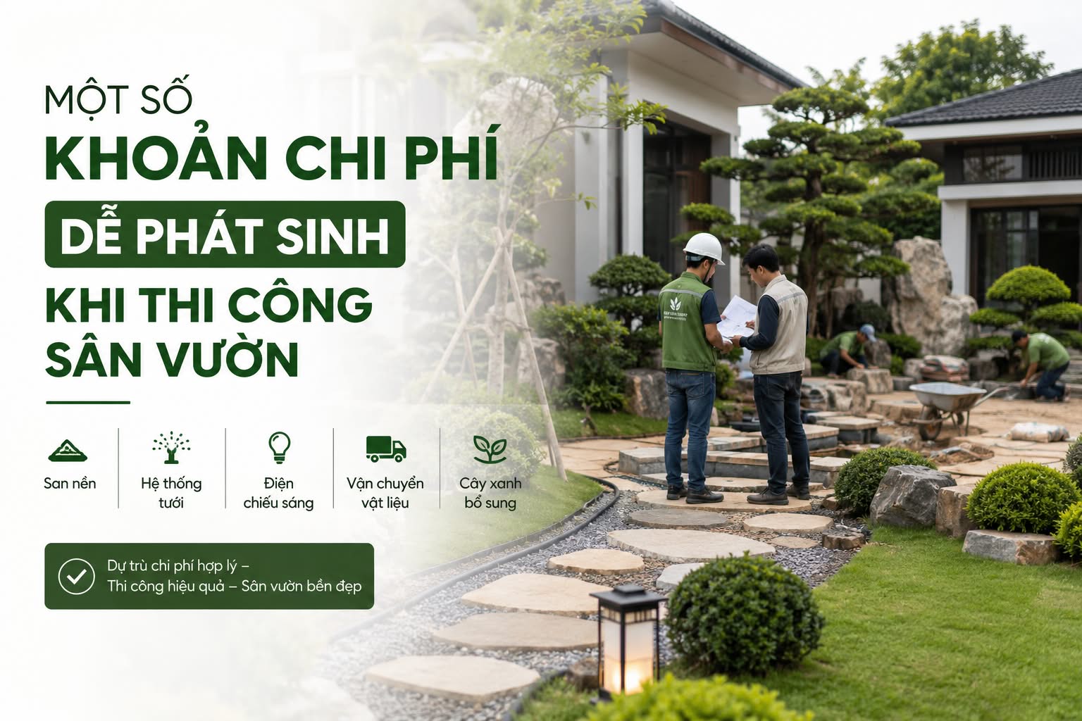 Một Số Khoản Chi Phí Dễ Phát Sinh Khi Thi Công Sân Vườn
