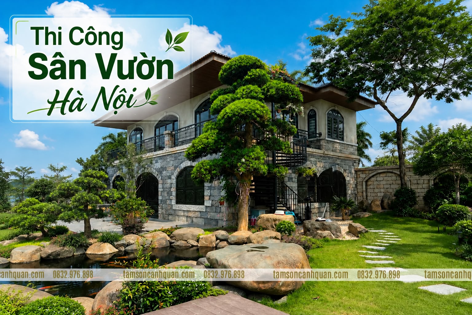 Thi công sân vườn Hà Nội