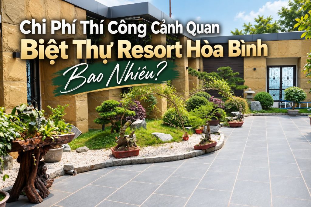 chi phi thi cong canh quan biet thu resort hoa binh
